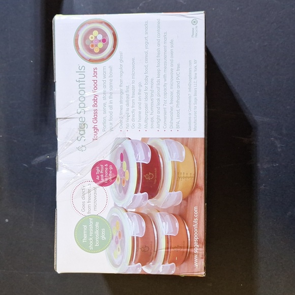 NEW! Sage Spoonfuls Tough Glass Bowls Baby Food Storage Containers - 4 Pack, 7oz - Picture 8 of 12